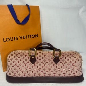 Louis Vuitton Vintage Pink Long Alma Canvas Monogram Satchel